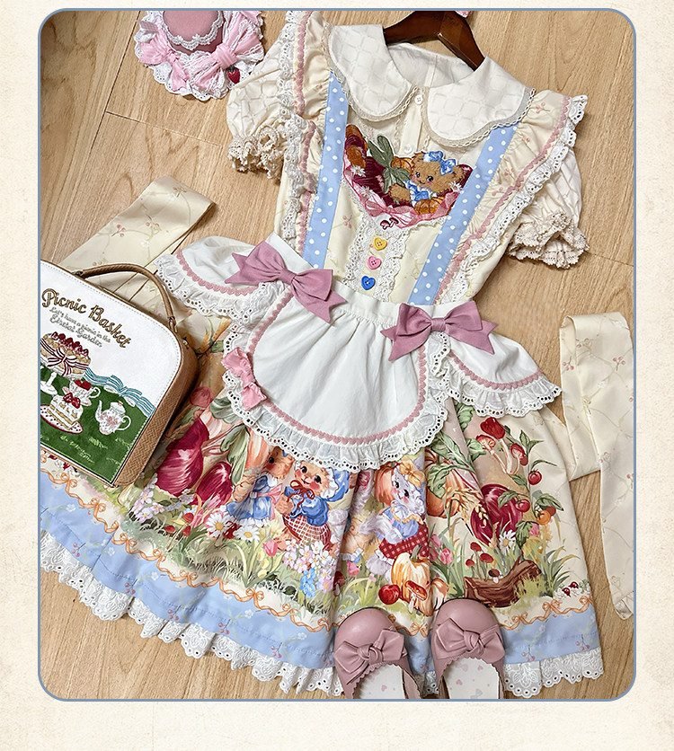 Pulling Radishes Cute Sweet Lolita Dress - LolitaEraApronSPulling Radishes Cute Sweet Lolita Dress