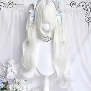 Pure White Twin Tails Long Wavy kawaii Wig - LolitaEraWhitePure White Twin Tails Long Wavy kawaii Wig