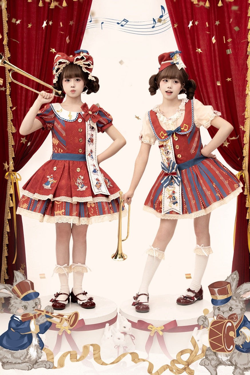 Rabbit Orchestra Lolita Embroidered Cute OP / JSK Dress - LolitaEra