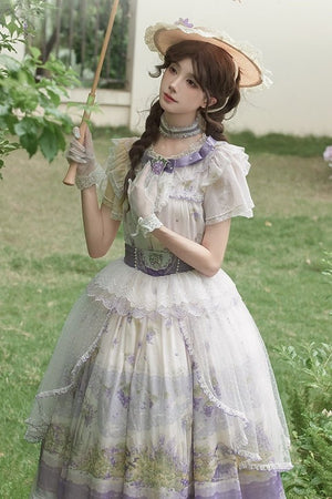 Rabbit Vine Tale Classic Lolita OP Dress 1222 - LolitaEraPurple SetSRabbit Vine Tale Classic Lolita OP Dress 1222