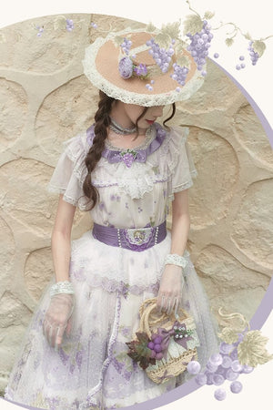 Rabbit Vine Tale Classic Lolita OP Dress 1222 - LolitaEraPurple SetSRabbit Vine Tale Classic Lolita OP Dress 1222