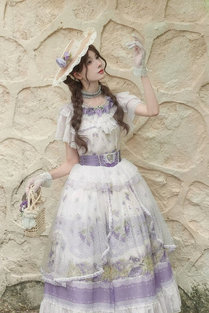 Rabbit Vine Tale Classic Lolita OP Dress 1222 - LolitaEraPurple SetSRabbit Vine Tale Classic Lolita OP Dress 1222
