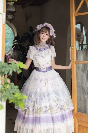 Rabbit Vine Tale Classic Lolita OP Dress 1222 - LolitaEraPurple SetSRabbit Vine Tale Classic Lolita OP Dress 1222