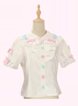 Rainbow Parfait Bunny Strawberry Cake Lolita JSK Dress - LolitaEraWhite ShirtSRainbow Parfait Bunny Strawberry Cake Lolita JSK Dress