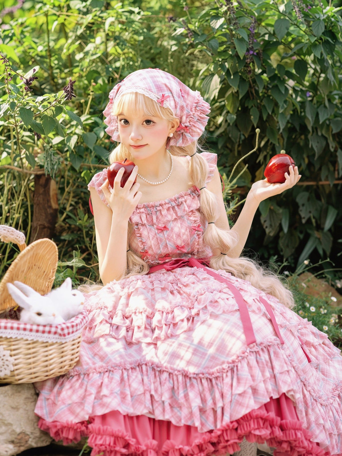 Raspberry Bubble Sweet Lolita Tiered Cake JSK Dress - LolitaEra
