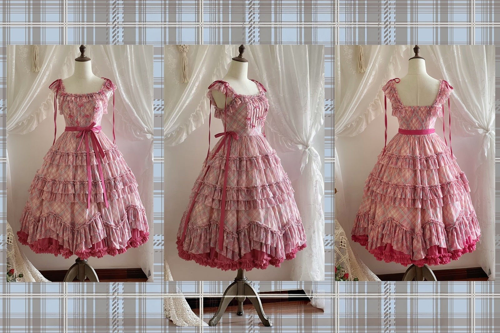 Raspberry Bubble Sweet Lolita Tiered Cake JSK Dress - LolitaEra