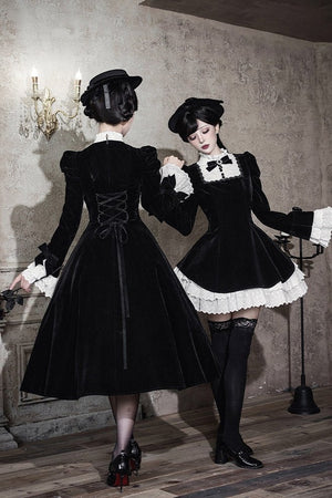 Return to Dusk Elegant Stand - Collar OP Lolita Dress - LolitaEraFour - piece short OP setSReturn to Dusk Elegant Stand - Collar OP Lolita Dress