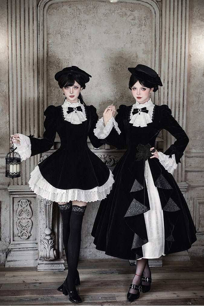 Return to Dusk Elegant Stand - Collar OP Lolita Dress - LolitaEraFour - piece short OP setSReturn to Dusk Elegant Stand - Collar OP Lolita Dress