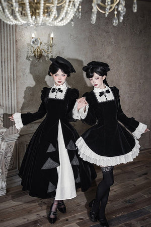 Return to Dusk Elegant Stand - Collar OP Lolita Dress LE1185 - LolitaEraFive - piece long OP setSReturn to Dusk Elegant Stand - Collar OP Lolita Dress LE1185