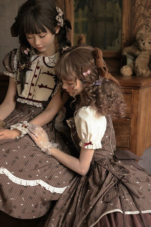 Rich Cocoa Doll Collar OP Dress - LolitaEraShort OPSRich Cocoa Doll Collar OP Dress