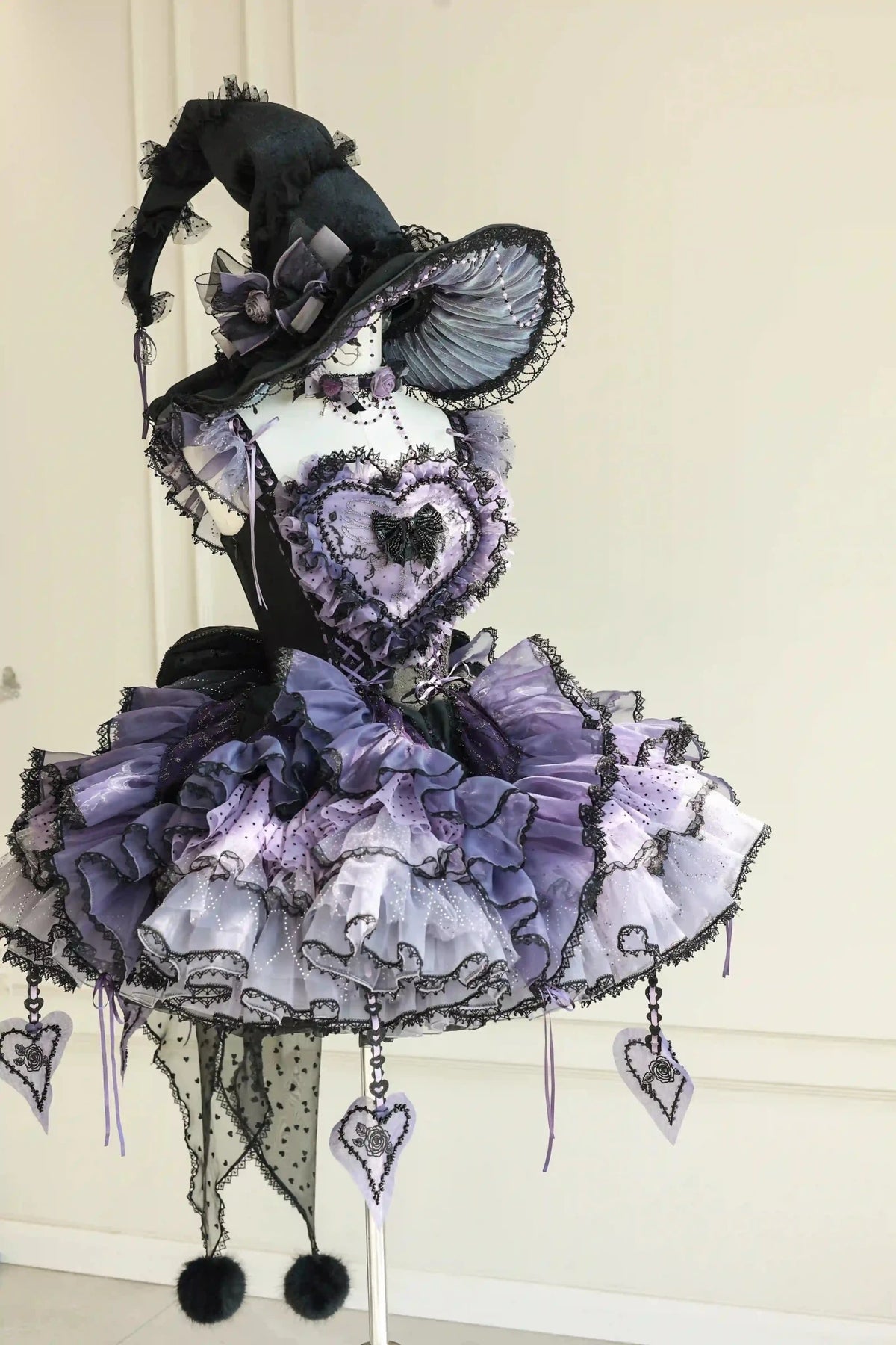 Rock Sweetheart Gothic Sweet Lolita Heart Corset Ruffle Mini Skirt Set - LolitaEra