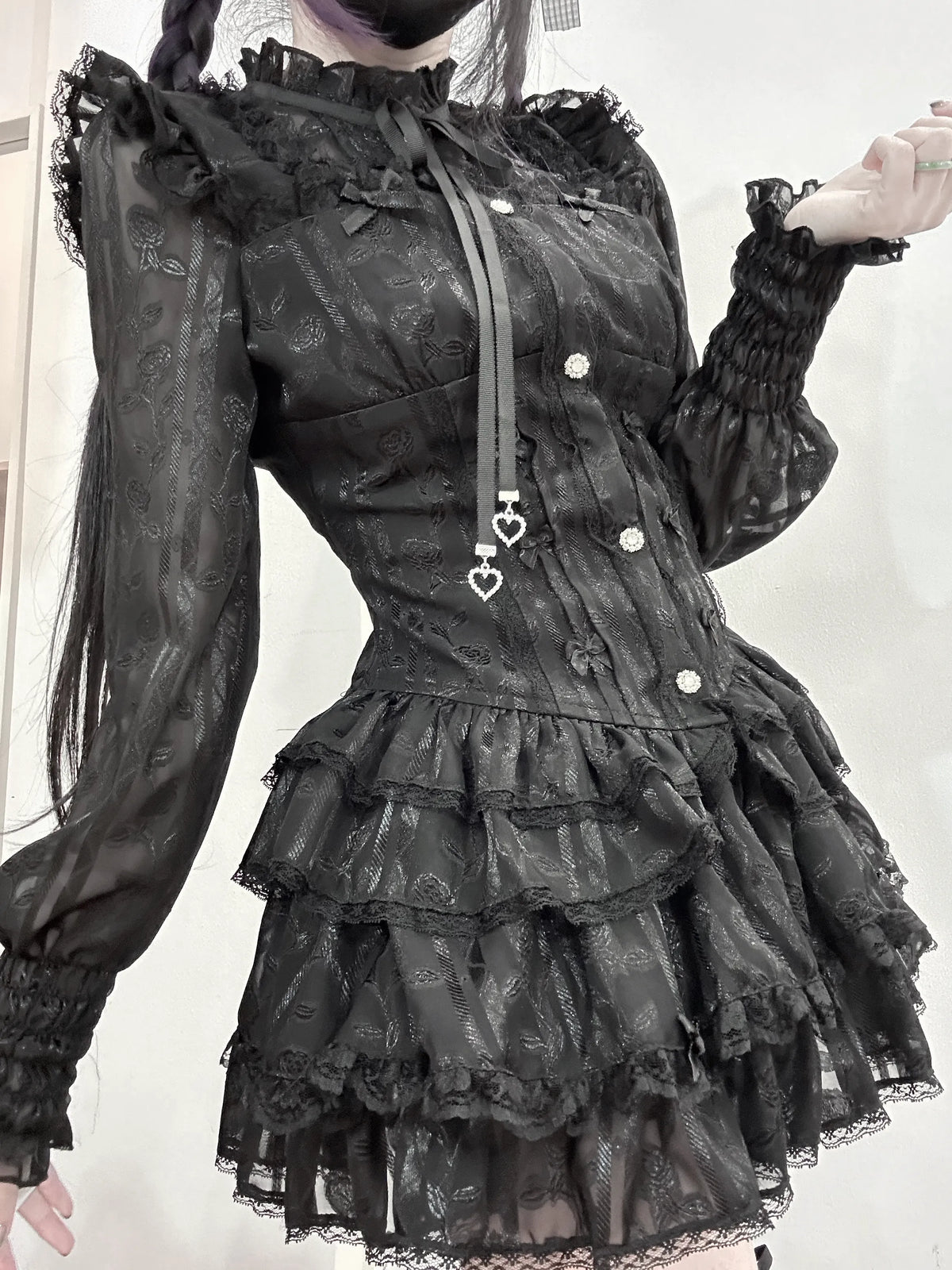 *Rose Bible*Virtual Heaven original design mass-produced bud suit bloomers rose black and white house Japanese style