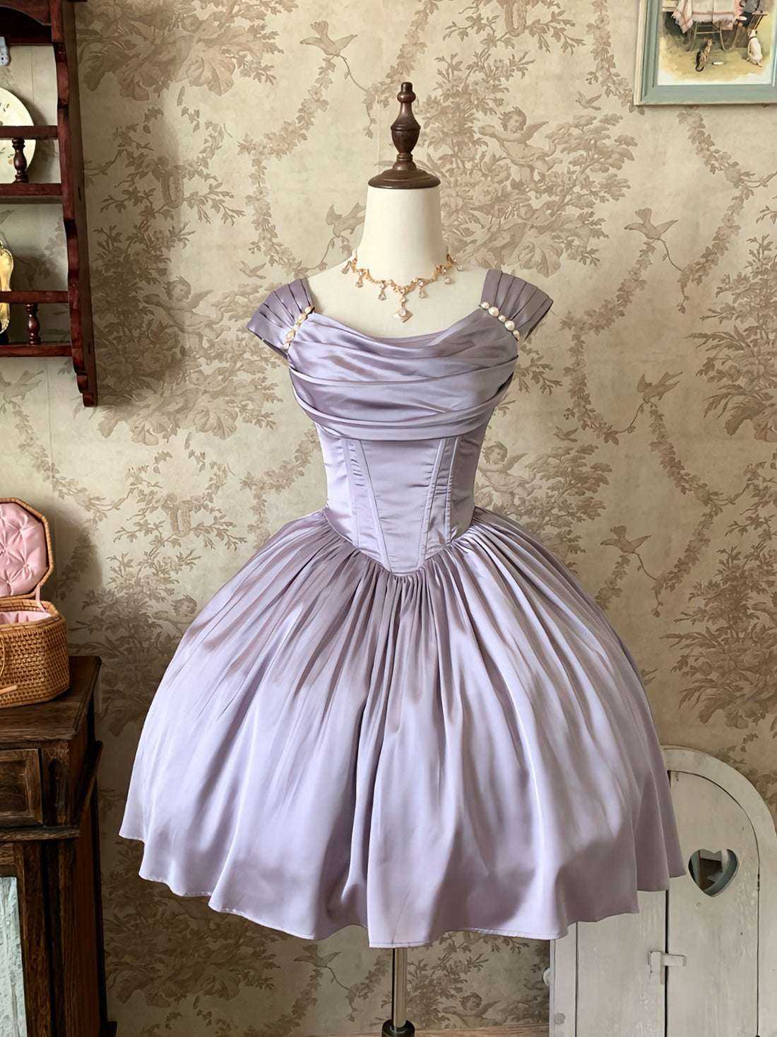 Rose Corridor Lolita Satin Light Gown Dress - LolitaEra