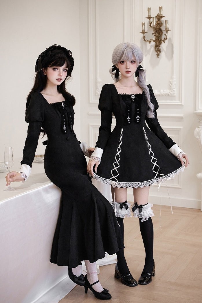 Rose Doll Lolita Mini skirt/Mermaid Skirt Set LE1187 - LolitaEraMini Skirt SetSRose Doll Lolita Mini skirt/Mermaid Skirt Set LE1187