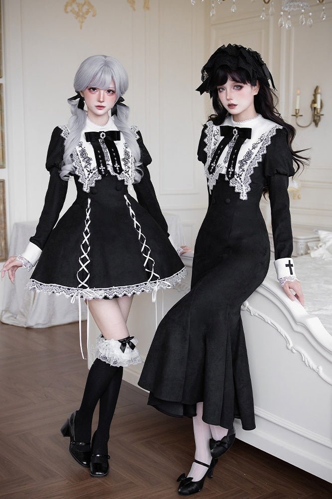 Rose Doll Lolita Mini skirt/Mermaid Skirt Set LE1187 - LolitaEraMini Skirt SetSRose Doll Lolita Mini skirt/Mermaid Skirt Set LE1187