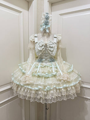 Rose Feather Spin Ballet Sweet Lolita JSK 1337 - LolitaEraGreenSRose Feather Spin Ballet Sweet Lolita JSK 1337