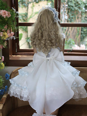 Rose Feather Spin Ballet Sweet Lolita JSK 1337 - LolitaEraGreen JSK + Headdress + Tail WingsSRose Feather Spin Ballet Sweet Lolita JSK 1337