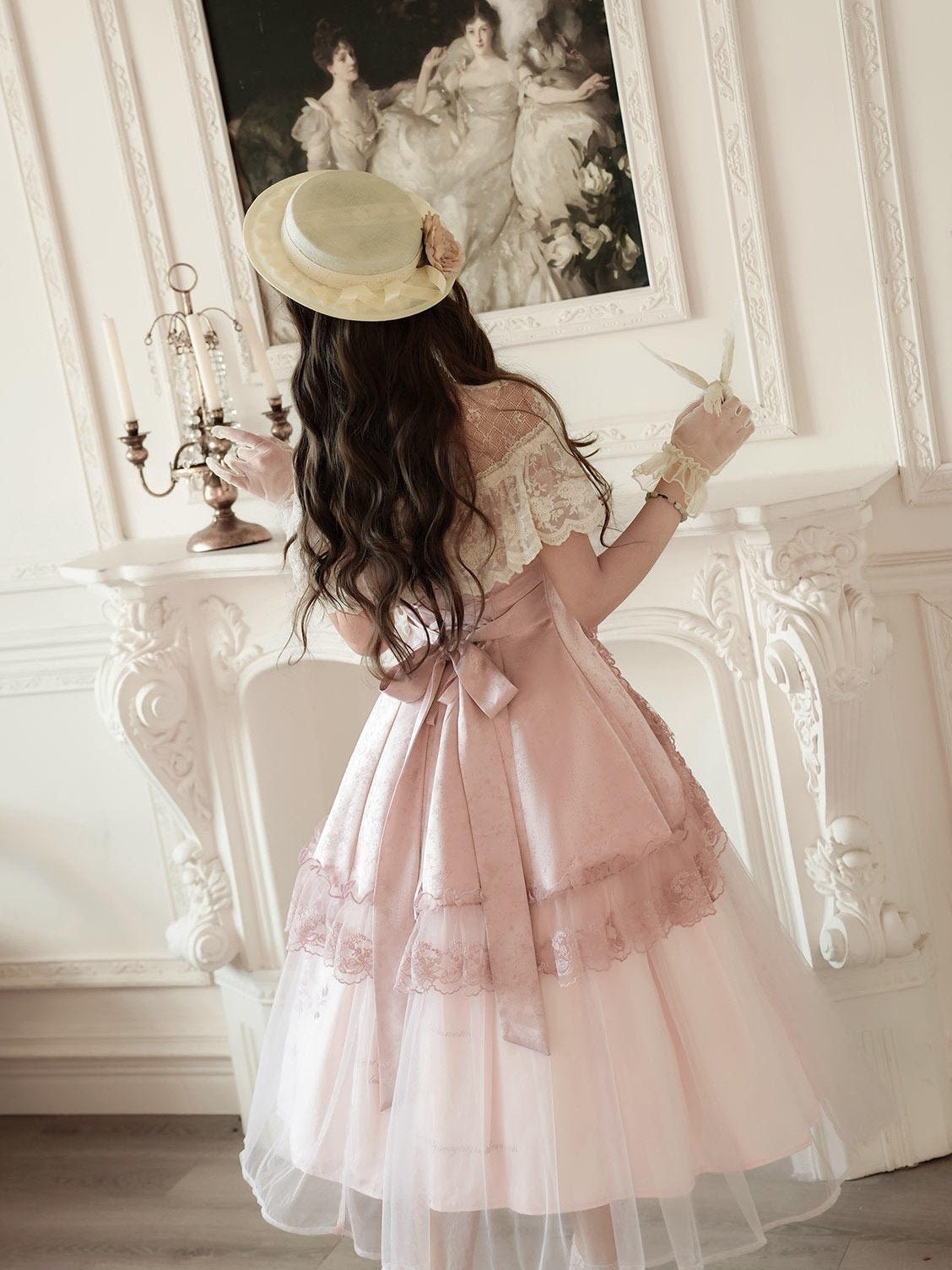 Rose Sonnet Lolita Pink Dress Set 1295 - LolitaEraPink SetSRose Sonnet Lolita Pink Dress Set 1295