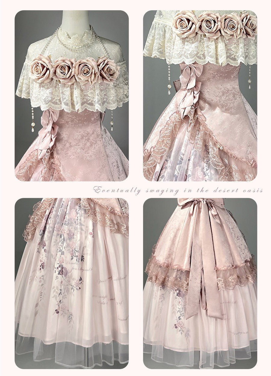 Rose Sonnet Lolita Pink Dress Set 1295 - LolitaEraPink SetSRose Sonnet Lolita Pink Dress Set 1295