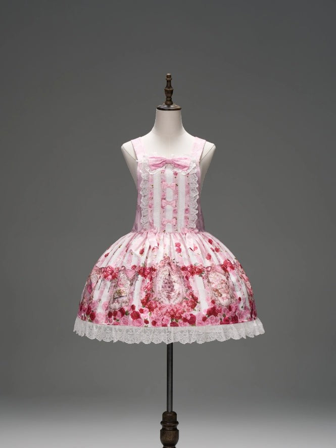Rose Wall Sweet Lolita OP JSK Suspender Dress - LolitaEra