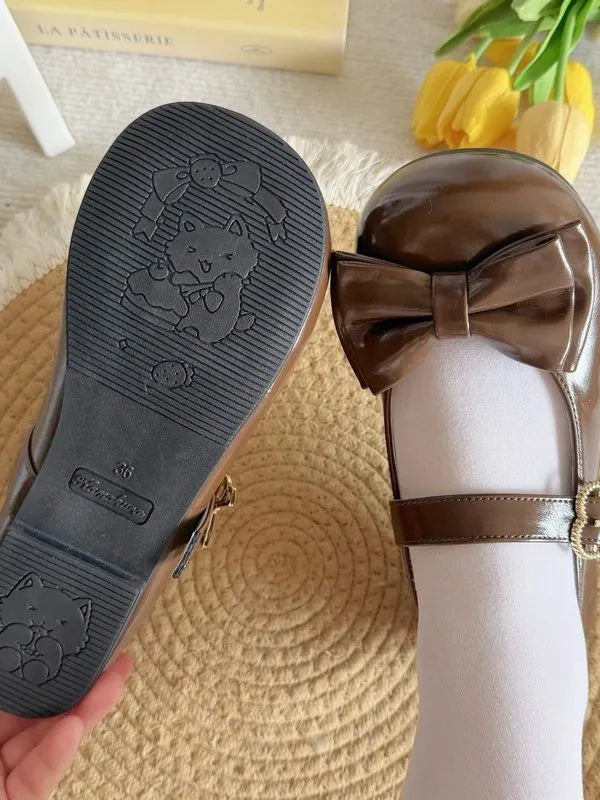 Moon Rabbit Baby Small Round Treasure Kamakura High School Classic Retro Round Toe Lolita Mary Jane Shoes Hugging Bear Flat Shoes 1