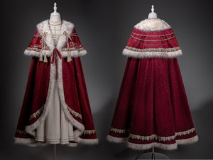Royal Coronation Long Sleeve OP & Cape Set - LolitaEraCloak+AccessoriesSRoyal Coronation Long Sleeve OP & Cape Set