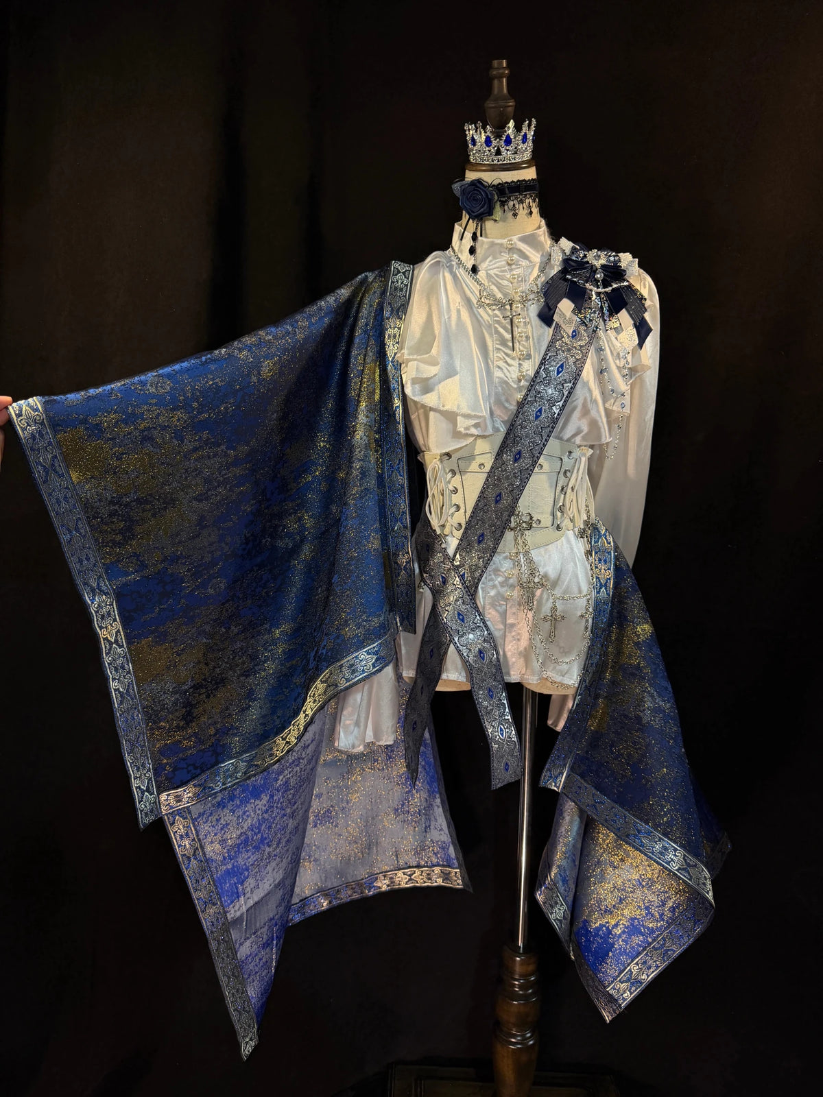 Sapphire Sovereign Royal Knight Court Style Vintage Gothic Lolita Prince Set - LolitaEra