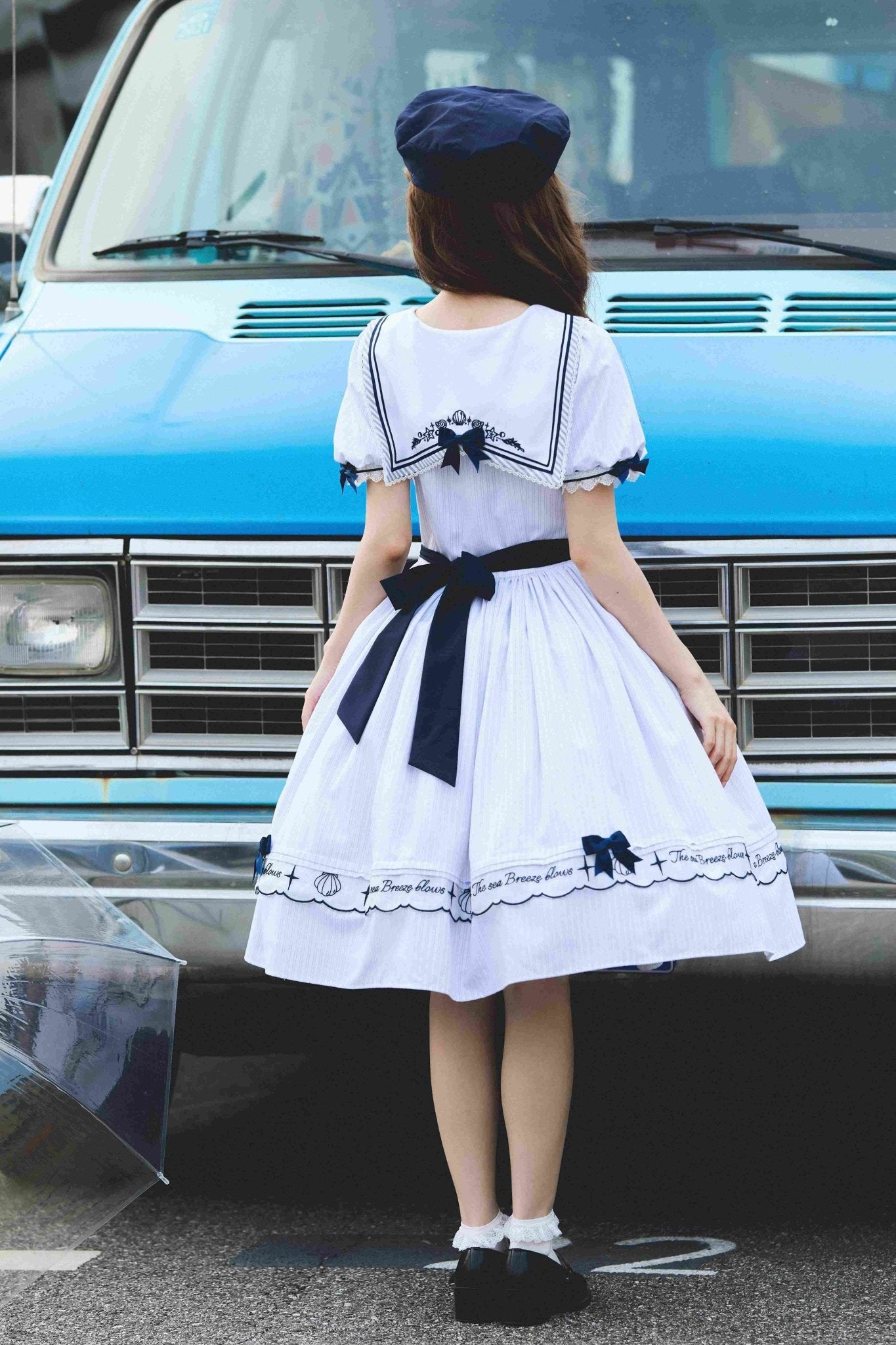 Sea Breeze Nautical Stripe Summer Lolita OP - LolitaEraOP DressXSBlueSea Breeze Nautical Stripe Summer Lolita OP
