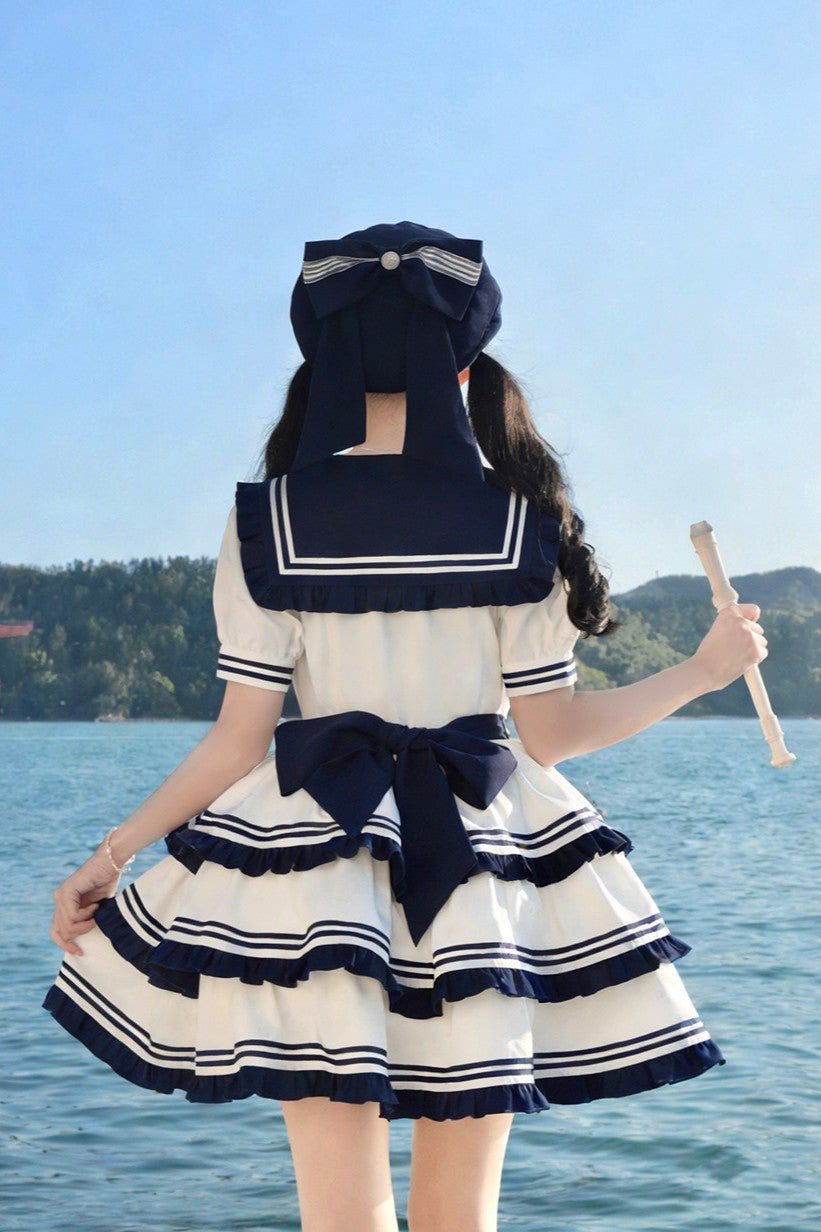 Sea Salt Cake 2.0 Slim - Fit Lolita Dress - LolitaEraBlueSSea Salt Cake 2.0 Slim - Fit Lolita Dress
