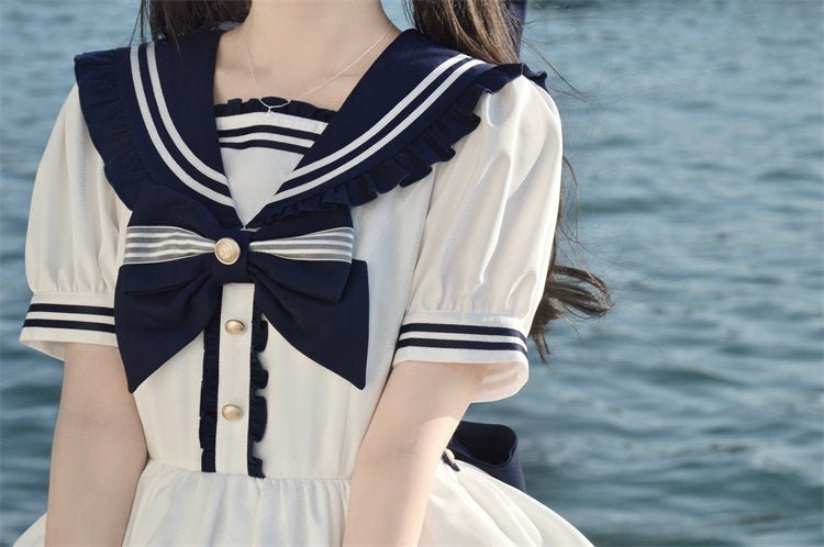 Sea Salt Cake 2.0 Slim - Fit Lolita Dress - LolitaEraBlueSSea Salt Cake 2.0 Slim - Fit Lolita Dress
