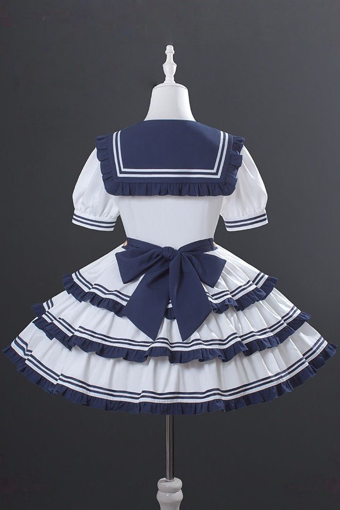 Sea Salt Cake 2.0 Slim - Fit Lolita Dress - LolitaEraBlueSSea Salt Cake 2.0 Slim - Fit Lolita Dress