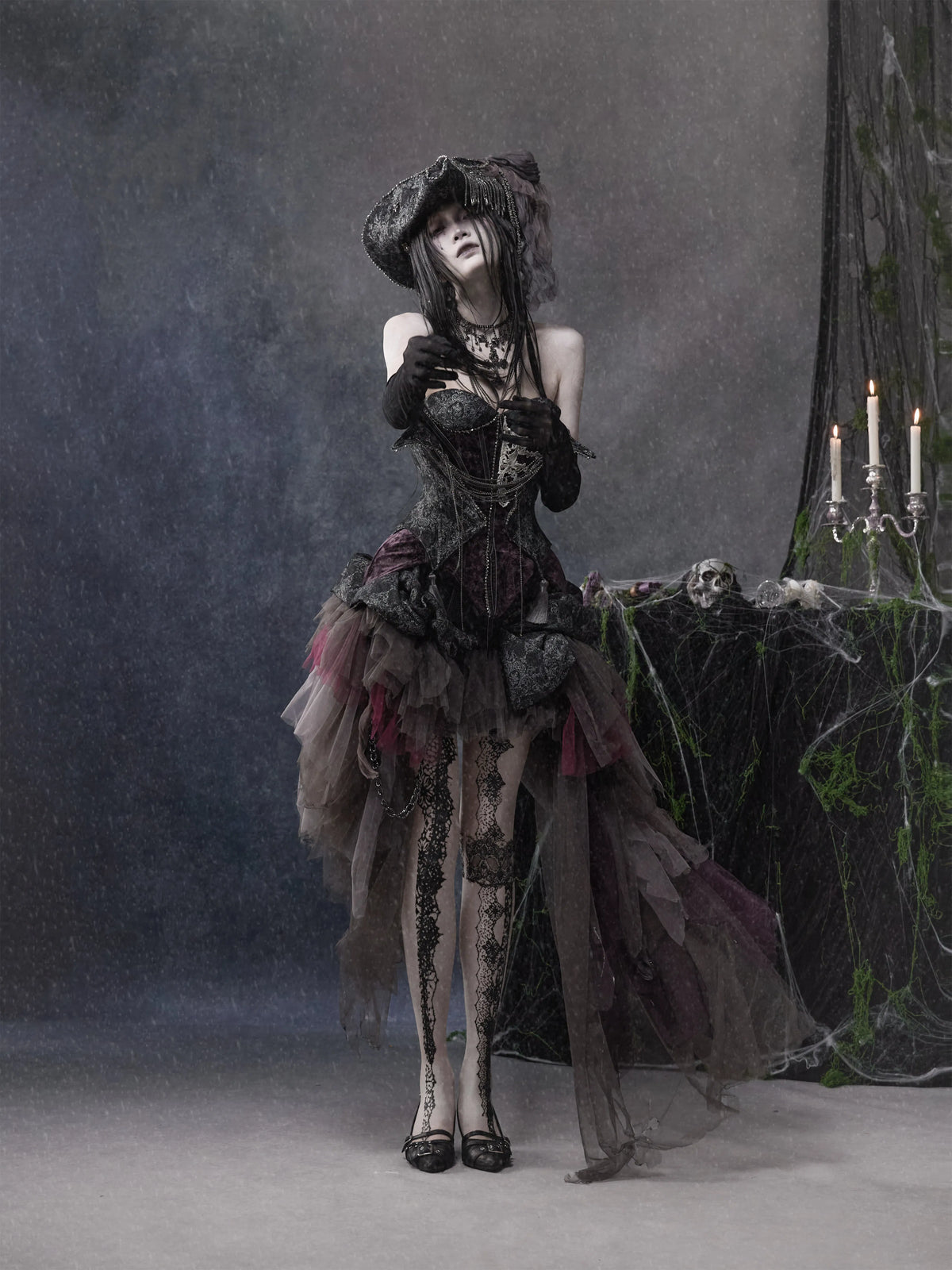 【Sept 6th 20:00PM】Undead Legacy Silent Mary Multi-layered Mesh Irregular Skirt