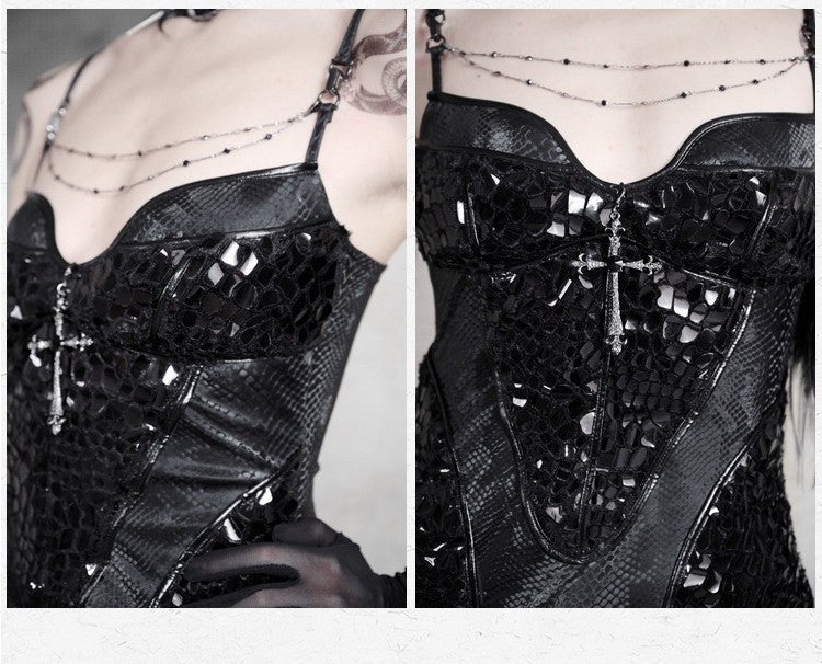 Shadow of Serpent Eyes Gothic Cami Mermaid Dress - LolitaEra