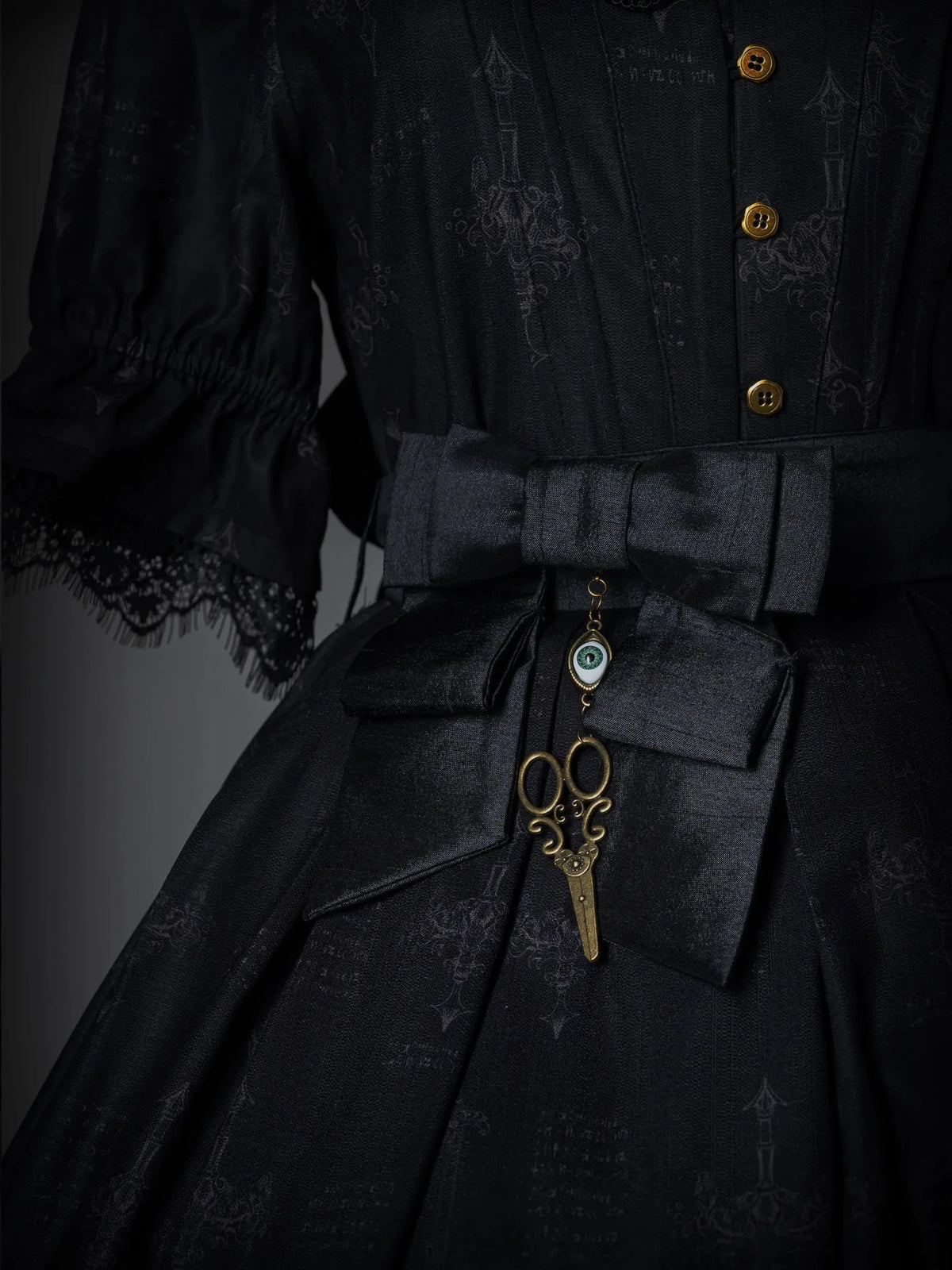 Shadow Window Lolita Gothic Peter‑pan Collar OP & Velvet JSK Dress - LolitaEra