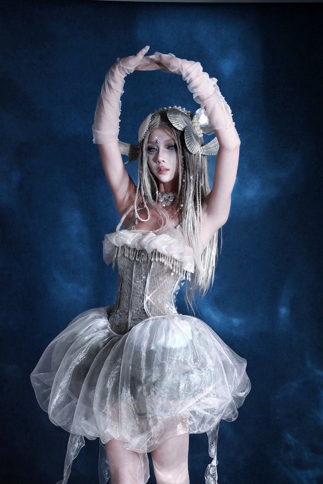 Siren's Call Sequin Boned Corset Dress LE1207 - LolitaEraDressSSiren's Call Sequin Boned Corset Dress LE1207