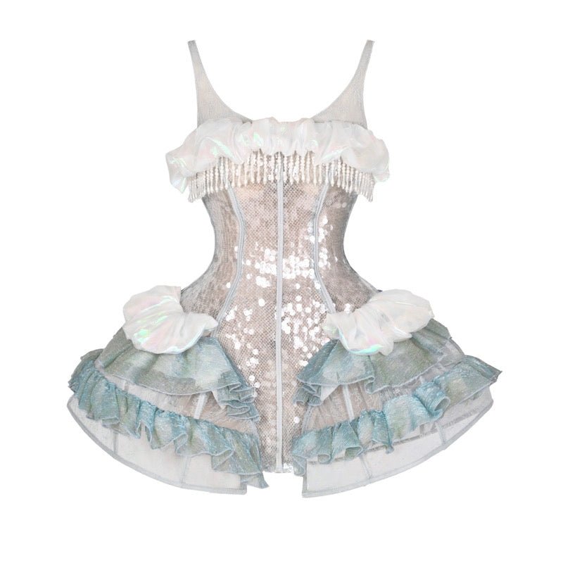 Siren's Call Sequin Boned Corset Dress LE1207 - LolitaEraDressSSiren's Call Sequin Boned Corset Dress LE1207