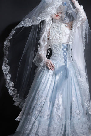 Snow Lily Elegant Lolita Separate Set LE1129 - LolitaEraTop+Skirt+Sleeves SetSSnow Lily Elegant Lolita Separate Set LE1129