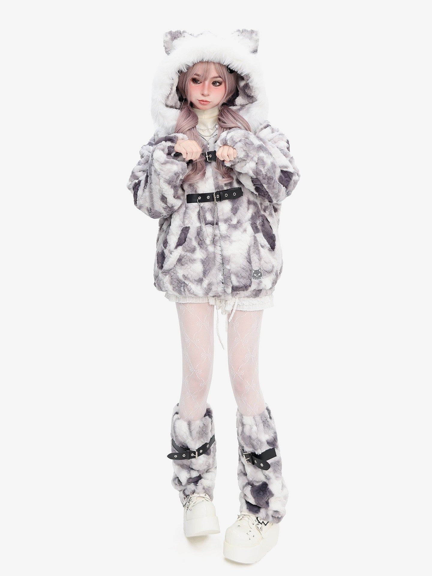 Snow Mountain Gradient Thick Plush Padded Coat - LolitaEraGraySSnow Mountain Gradient Thick Plush Padded Coat