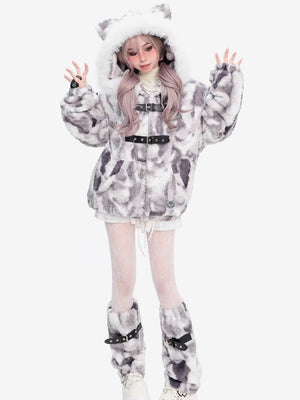 Snow Mountain Gradient Thick Plush Padded Coat - LolitaEraGraySSnow Mountain Gradient Thick Plush Padded Coat