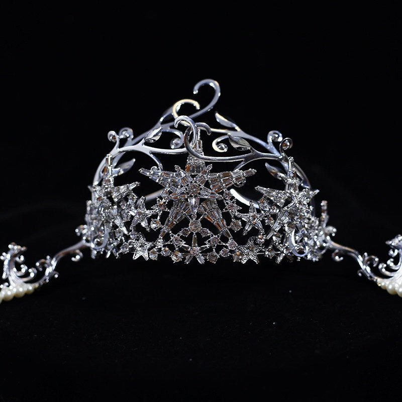 Snow Spirit Bridal Wedding Crown Headpiece - LolitaEra