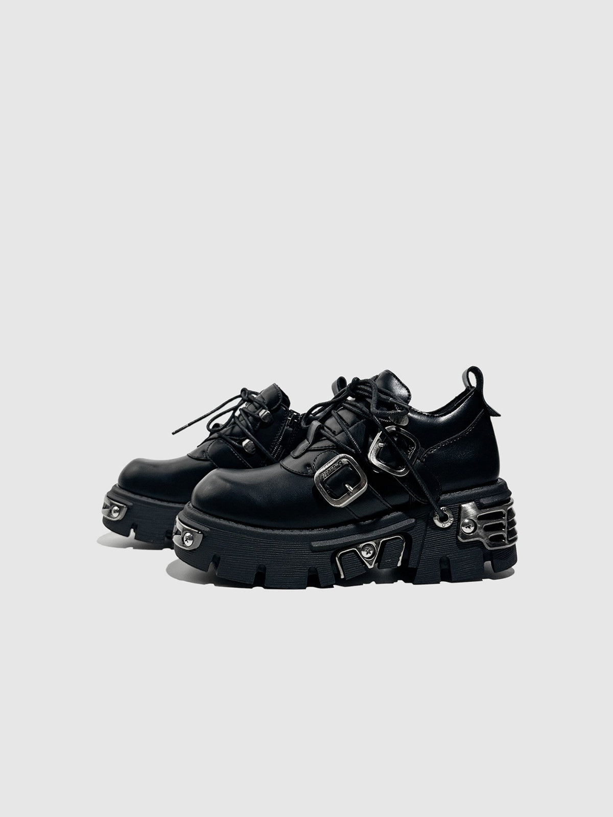 Spanish‑Inspired Dark Gothic Punk Alt‑Fashion Chunky Platform Shoes - LolitaEra