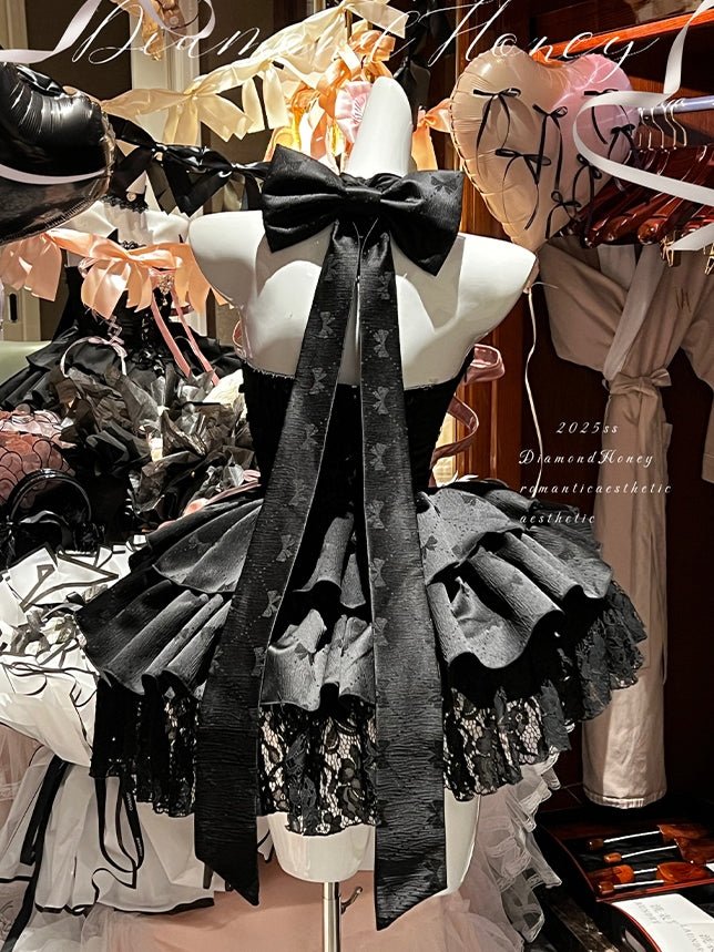 Spicy Girl Black Princess Mini Dress - LolitaEraBlack DressSSpicy Girl Black Princess Mini Dress