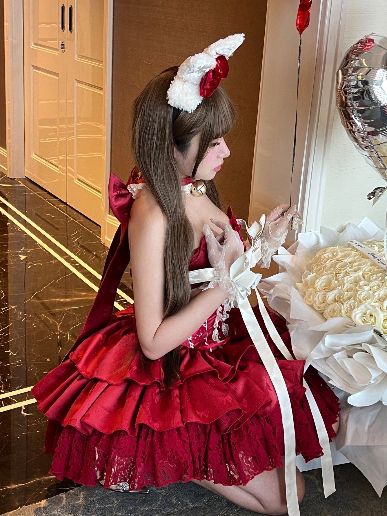 Spicy Girl Red Princess Mini Dress - LolitaEraRed DressSSpicy Girl Red Princess Mini Dress