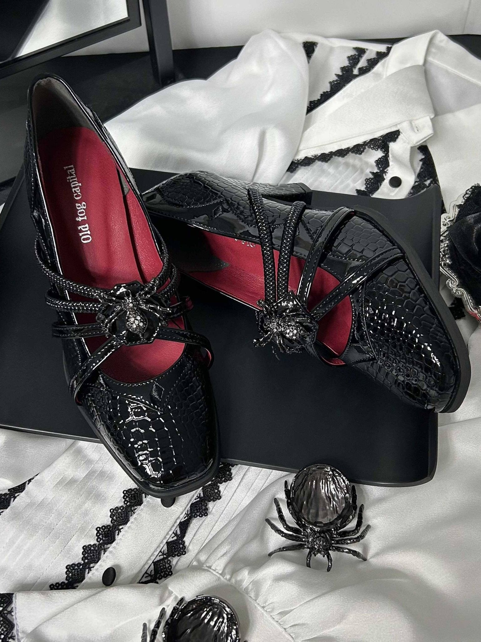 Spider Queen Dark Gothic Heels LE5116 - LolitaEraBlack Set35Spider Queen Dark Gothic Heels LE5116