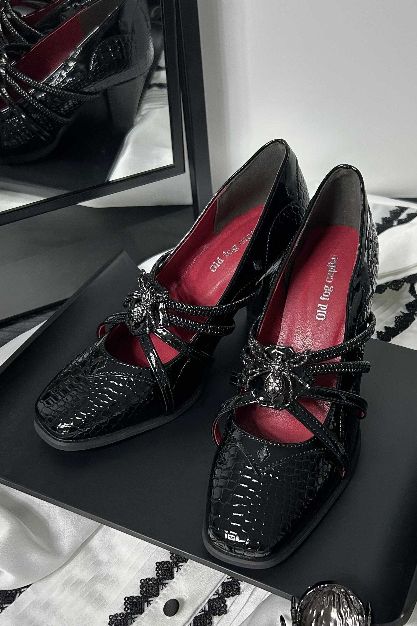 Spider Queen Dark Gothic Heels LE5116 - LolitaEraBlack Set35Spider Queen Dark Gothic Heels LE5116
