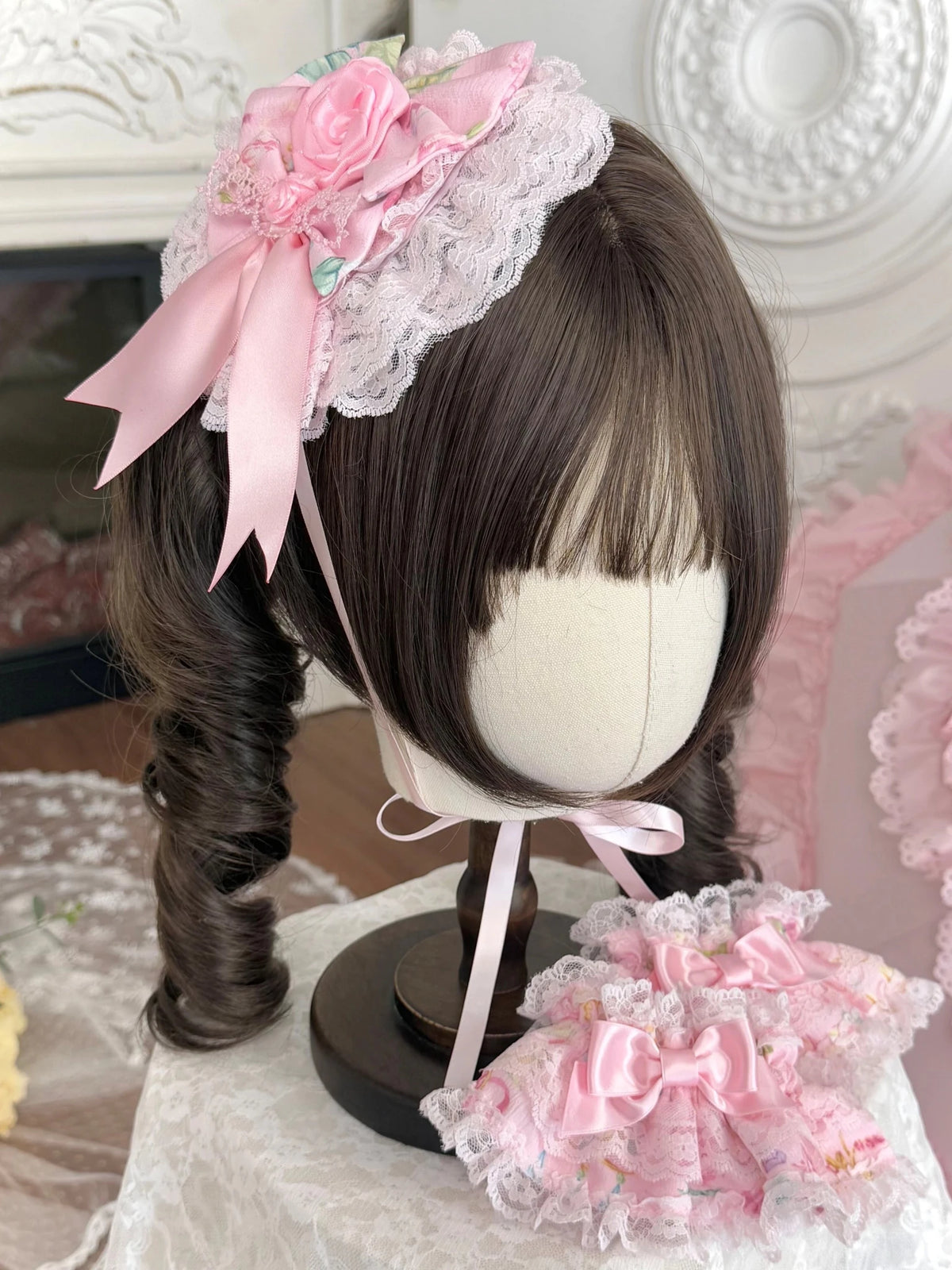 Spring 2025 Vintage Flower Wall Sweet Lolita Accessories Set BNT KC Hair Clips - LolitaEra