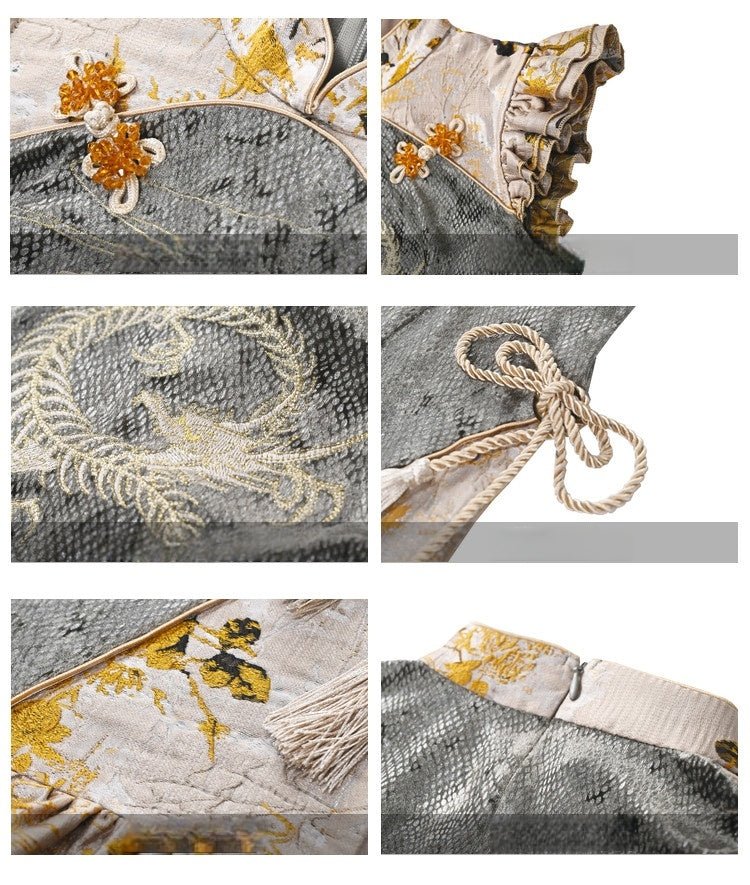 Spring Dragon Festival Embroidered Dress - LolitaEra