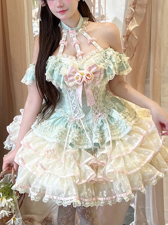 Spring Romance Princess Mint Green JSK - LolitaEraGreen DressSSpring Romance Princess Mint Green JSK