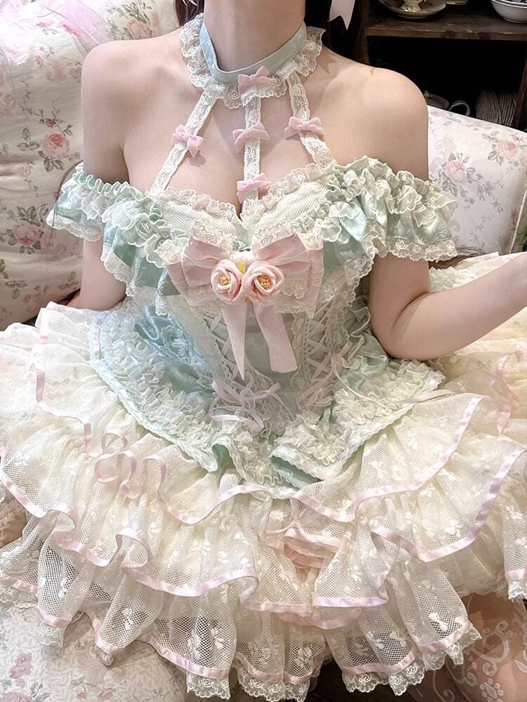 Spring Romance Princess Mint Green JSK - LolitaEraGreen DressSSpring Romance Princess Mint Green JSK