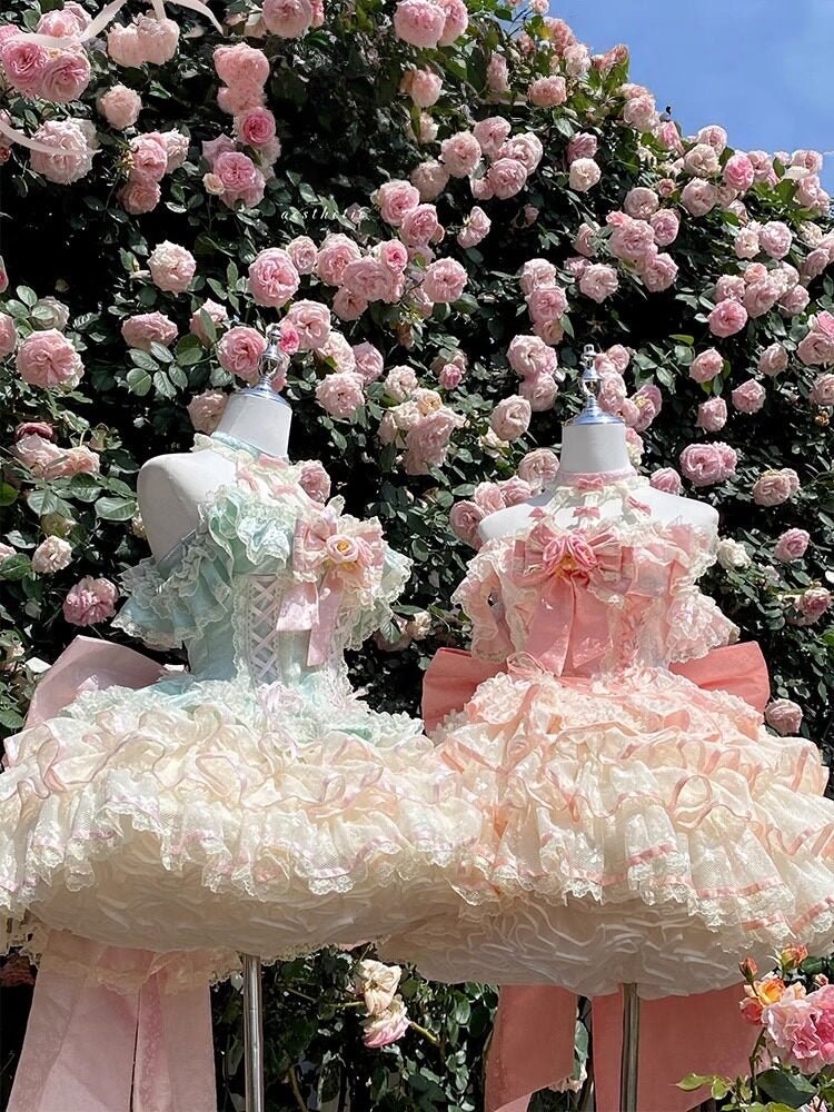 Spring Romance Princess Pink JSK - LolitaEraPink Dress+BowSSpring Romance Princess Pink JSK